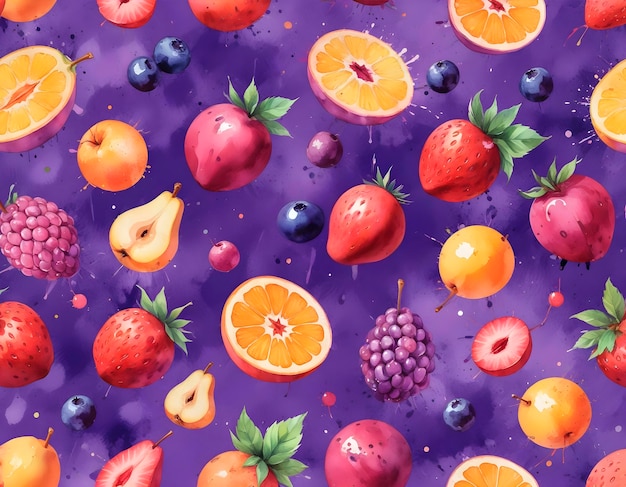 Free photo watercolor assortment of fruits