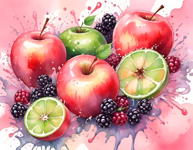 Free photo watercolor assortment of fruits