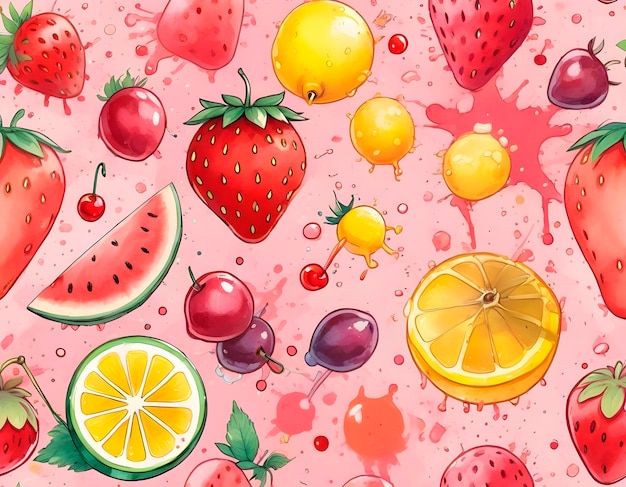 Free photo watercolor assortment of fruits