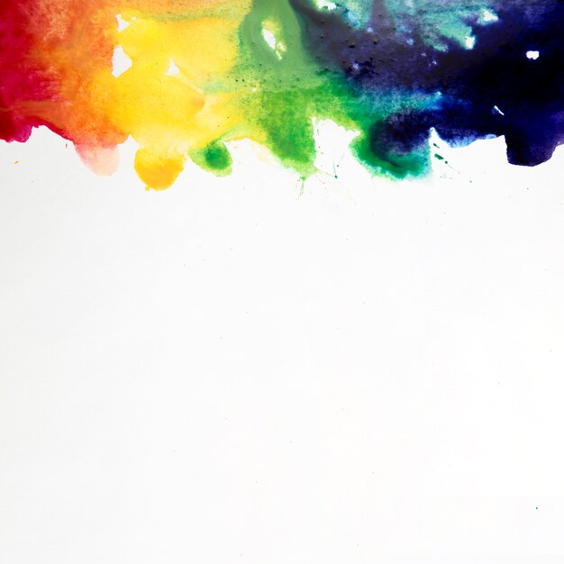 Watercolor brush strokes with rainbow colors