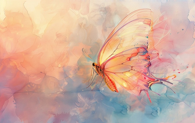 Watercolor butterfly illustration