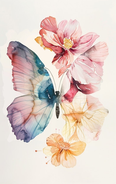 Free photo watercolor butterfly illustration