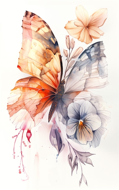 Free Photo watercolor butterfly illustration