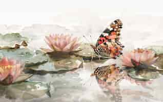 Free photo watercolor butterfly illustration