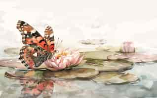 Free photo watercolor butterfly illustration