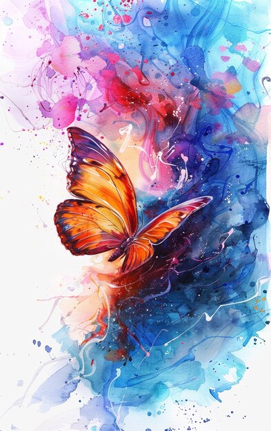 Watercolor butterfly illustration