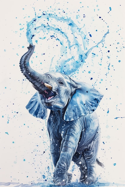 Watercolor elephant illustration