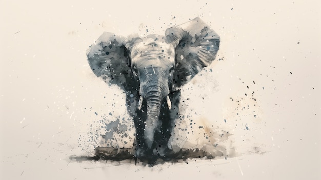 Free Photo watercolor elephant illustration