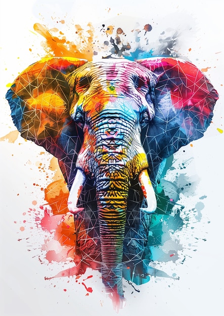 Watercolor elephant illustration