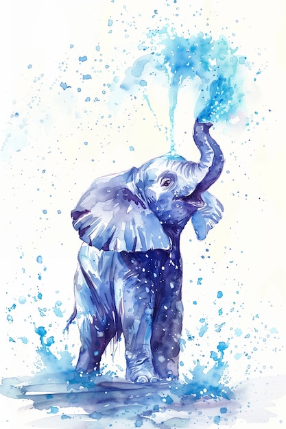 Free Photo watercolor elephant illustration