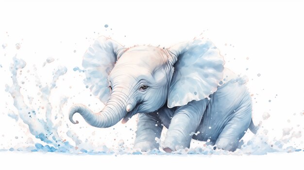 Watercolor elephant illustration