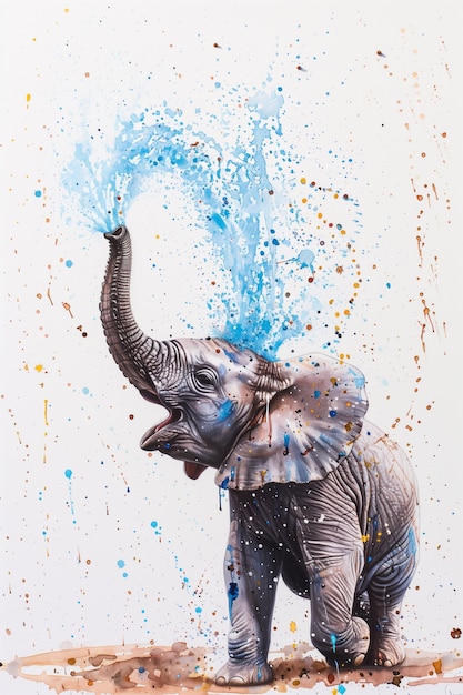 Free photo watercolor elephant illustration