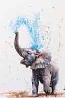 Free photo watercolor elephant illustration