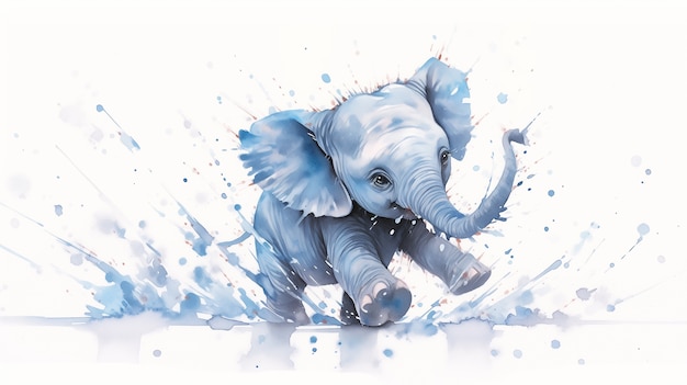 Free photo watercolor elephant illustration