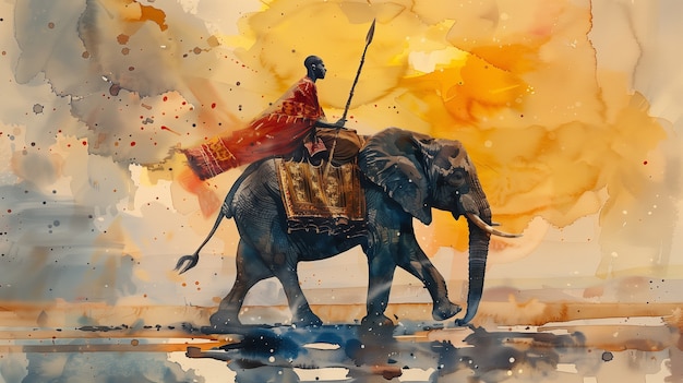 Free Photo watercolor elephant illustration