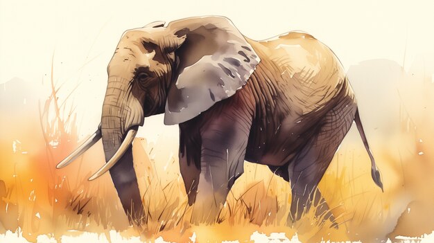 Watercolor elephant illustration