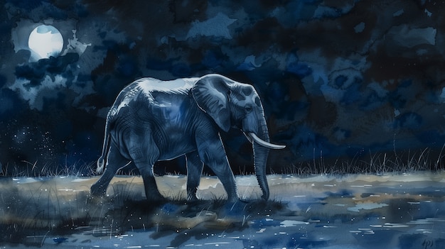 Free photo watercolor elephant illustration