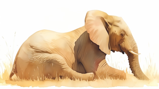 Free Photo watercolor elephant illustration