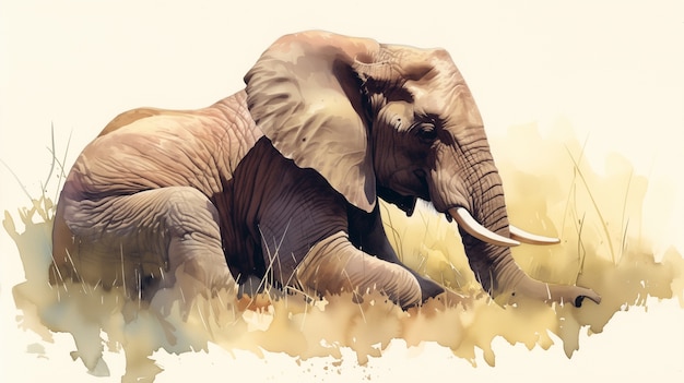 Free Photo watercolor elephant illustration