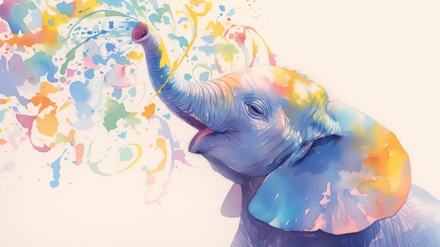 Free Photo watercolor elephant illustration