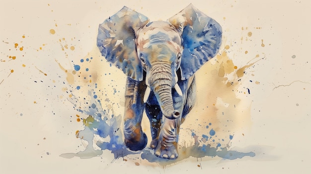 Watercolor elephant illustration