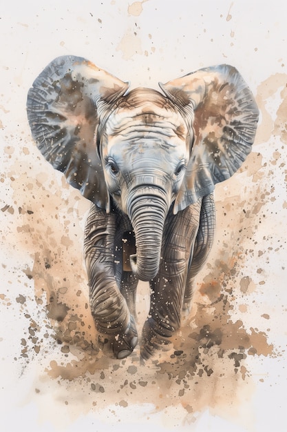 Watercolor elephant illustration