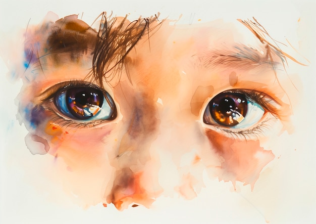 Free Photo watercolor eyes illustration