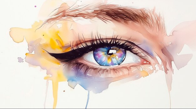 Watercolor eyes illustration