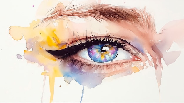 Watercolor eyes illustration