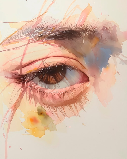 Watercolor eyes illustration