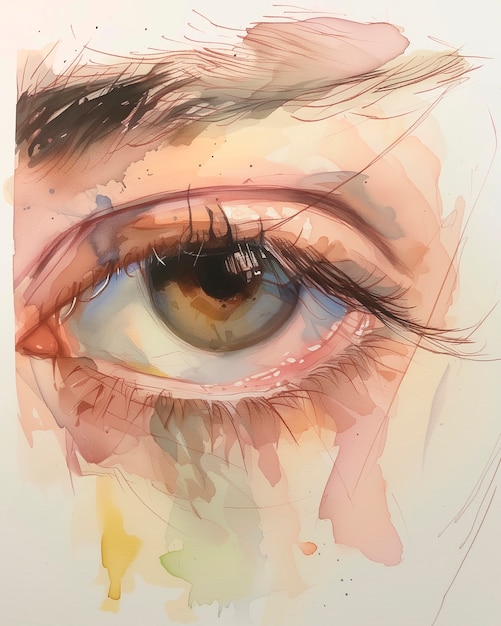 Free Photo watercolor eyes illustration