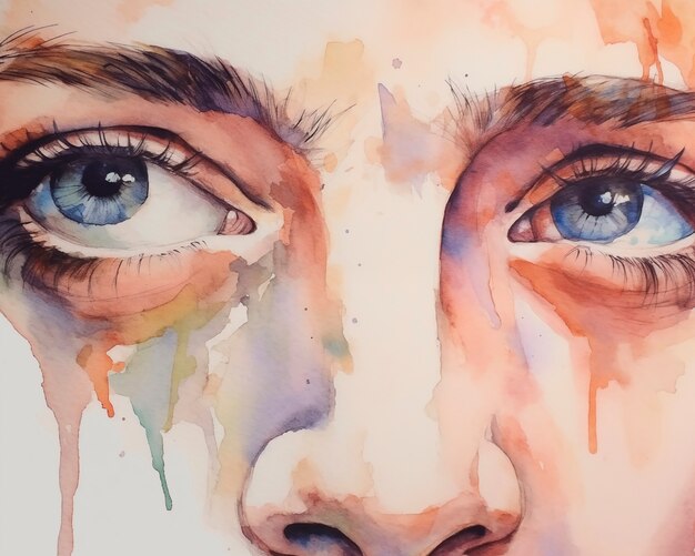 Watercolor eyes illustration