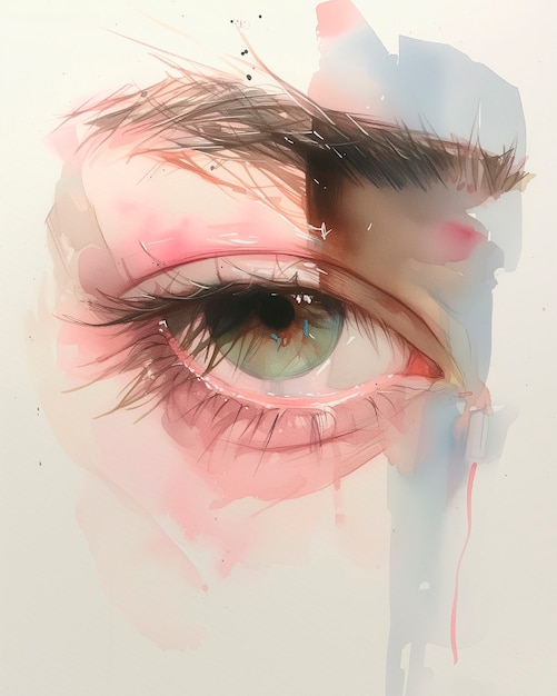 Free photo watercolor eyes illustration