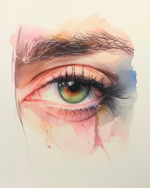 Free Photo watercolor eyes illustration