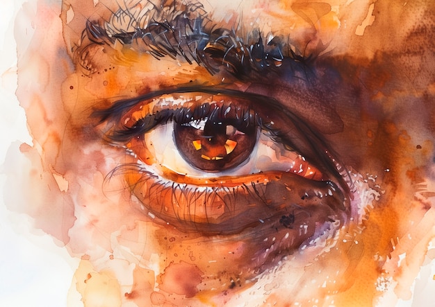 Free photo watercolor eyes illustration