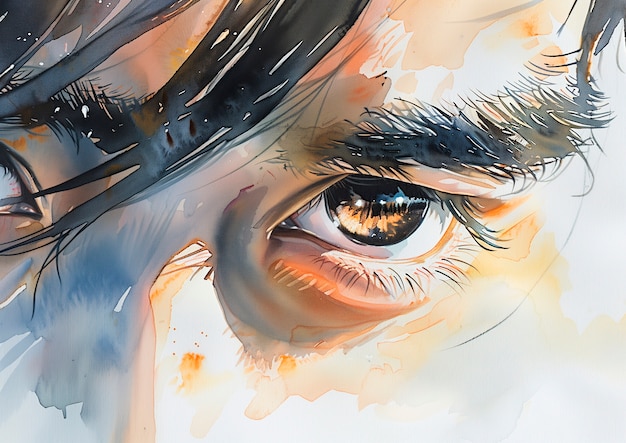 Free Photo watercolor eyes illustration