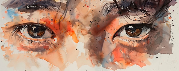 Free Photo watercolor eyes illustration