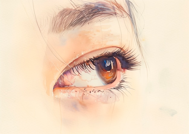 Free Photo watercolor eyes illustration