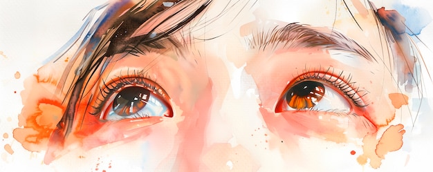 Free photo watercolor eyes illustration