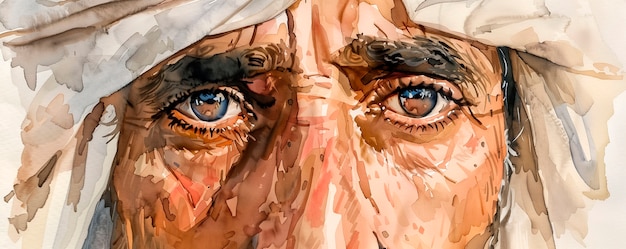 Free photo watercolor eyes illustration