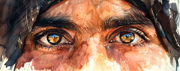 Free Photo watercolor eyes illustration