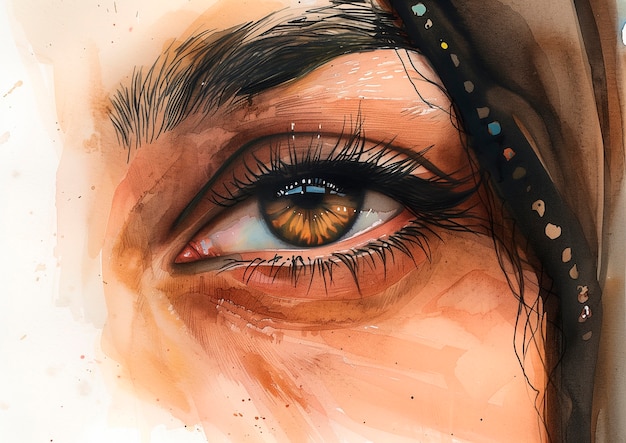 Free Photo watercolor eyes illustration