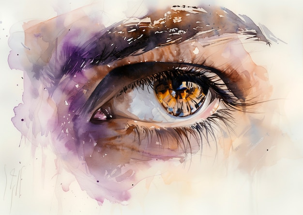 Watercolor eyes illustration