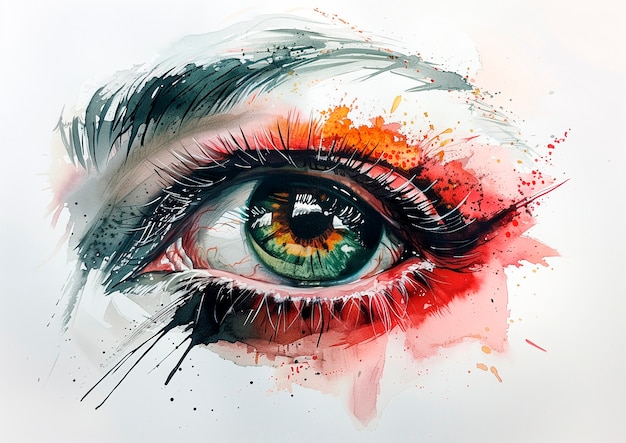 Free photo watercolor eyes illustration