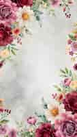 Free photo watercolor floral border with copy space