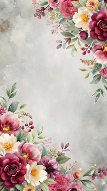 Free Photo watercolor floral border with copy space