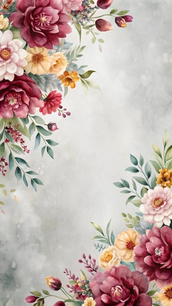 Free Photo watercolor floral border with copy space