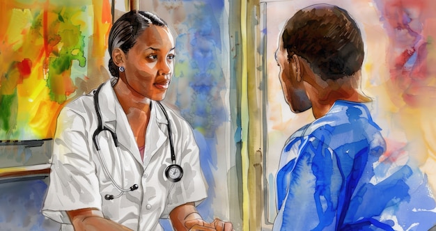 Free photo watercolor hospital health care illustration