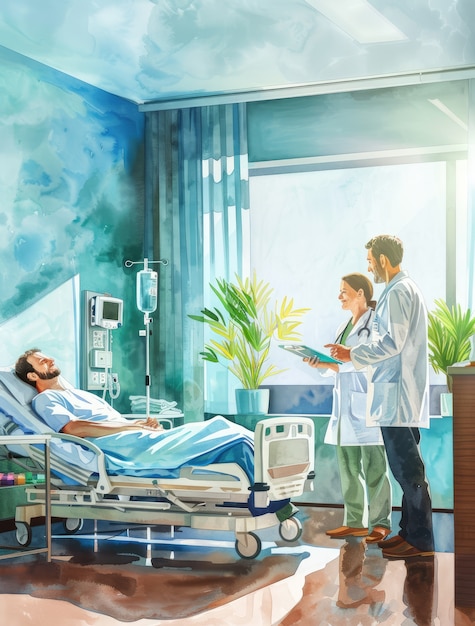 Free photo watercolor hospital health care illustration