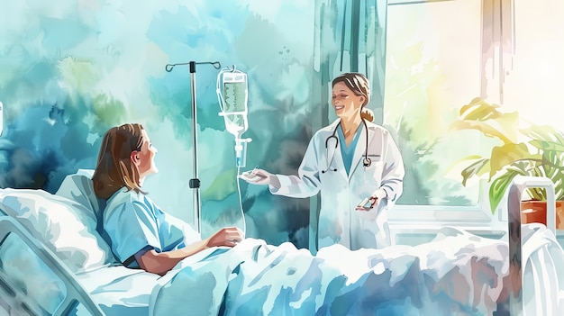 Free photo watercolor hospital health care illustration